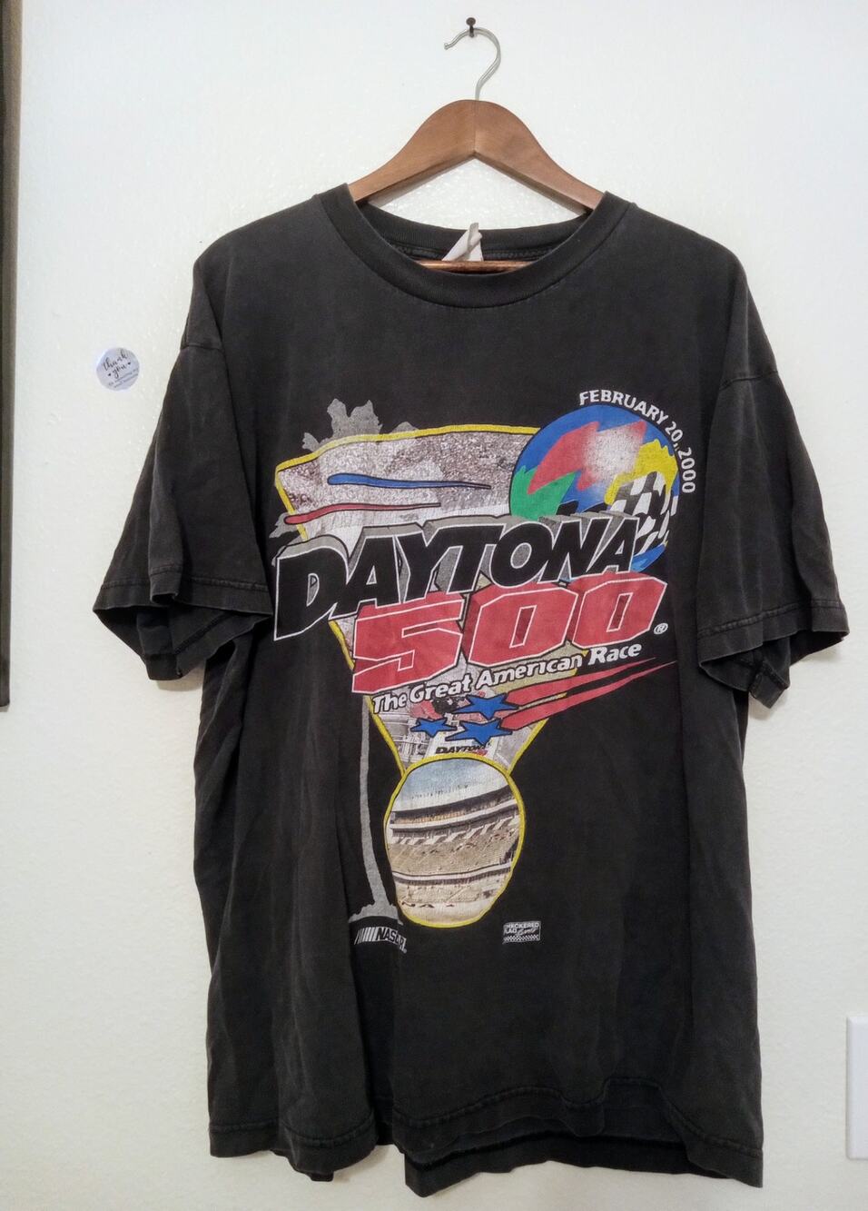 Vintage 2000 Daytona 500 NASCAR Race T-Shirt Checkered Flag Made in USA SZ XXL